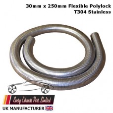 63mm 2 1/2" Flexible Polylock Stainless Steel Flexi Tube 3/4 Metre Exhaust
