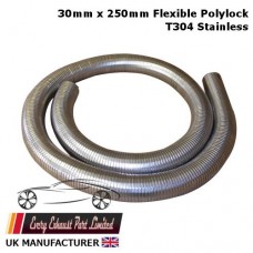 Flexible Stainless Steel Polylock Exhaust Pipe - 1 Meter X 3" ID (76mm) - SSF076-1MTR