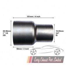 28.58mm (1" 1/8) OD to 19.05mm (3/4") ID Exhaust Reducer/Expander