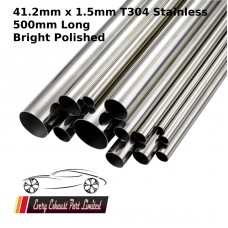 41.2mm x 1.5mm Stainless Steel (T304) Bright Polished Tube - 500mm Long