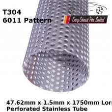 47.62mm x 1.5mm Stainless Steel (T304 Perforated) Tube - 1750mm Long